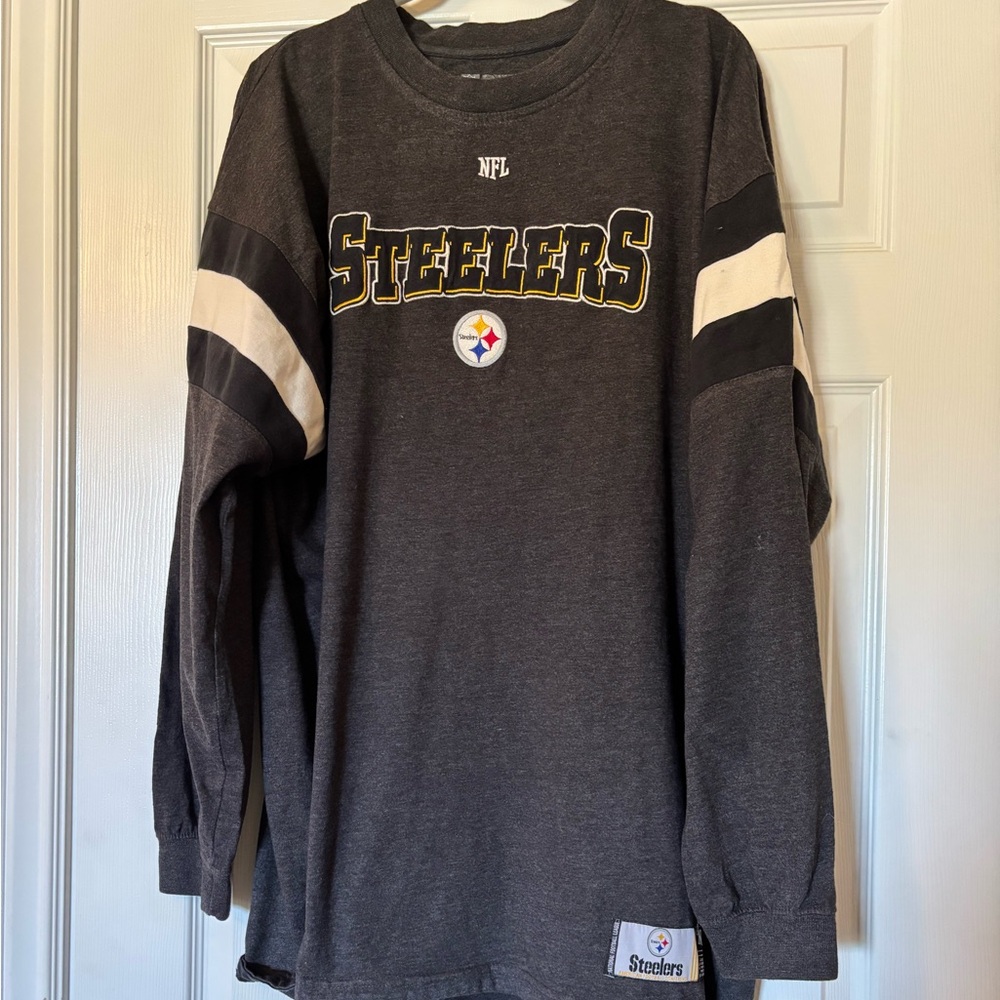 VTG Pittsburgh Steelers Shirt Men’s 2XL Long Sleeve Embroidered NFL Team Apparel